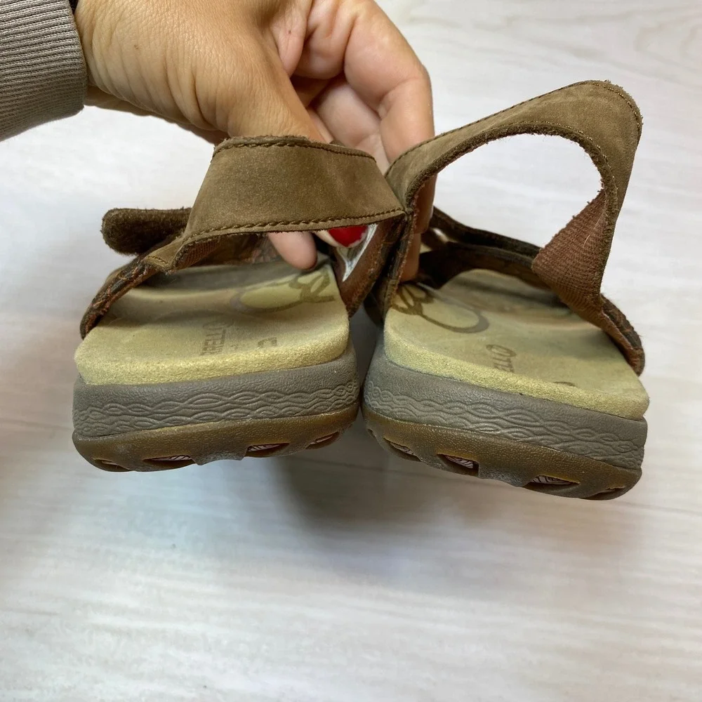 Merrell Womens 9 QForm Sandals Slingback Brown Leather Comfort Hiking J57572